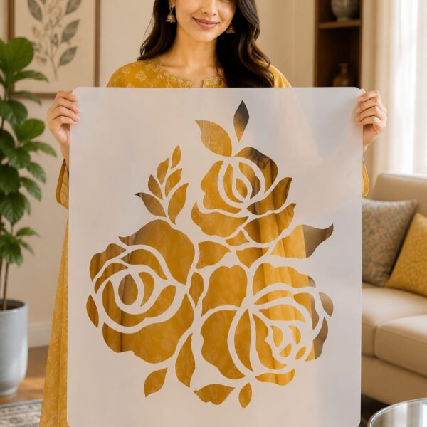 Elegant Floral Rose Stencil
